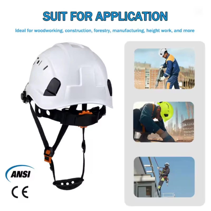 Construction Safety Helmet ABS Hard Hat Adjustable Ventilation System Y Type 6 Suspension Points Outdoor Work Head Protection